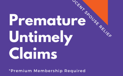 ISR 106:  Premature & Untimely Claims